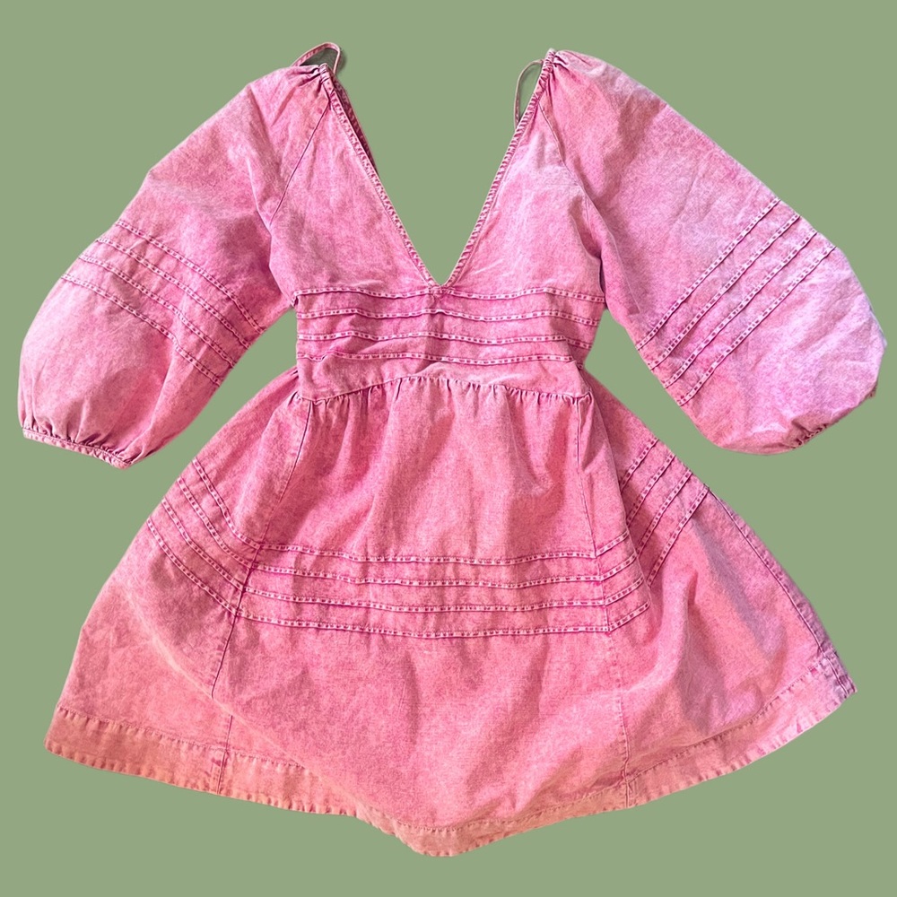 Free People acid wash pink dress